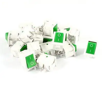

20Pcs KCD1 AC 250V 6A 125V 10A 2Pin SPST Power ON/OFF Panel Rocker Switch Green