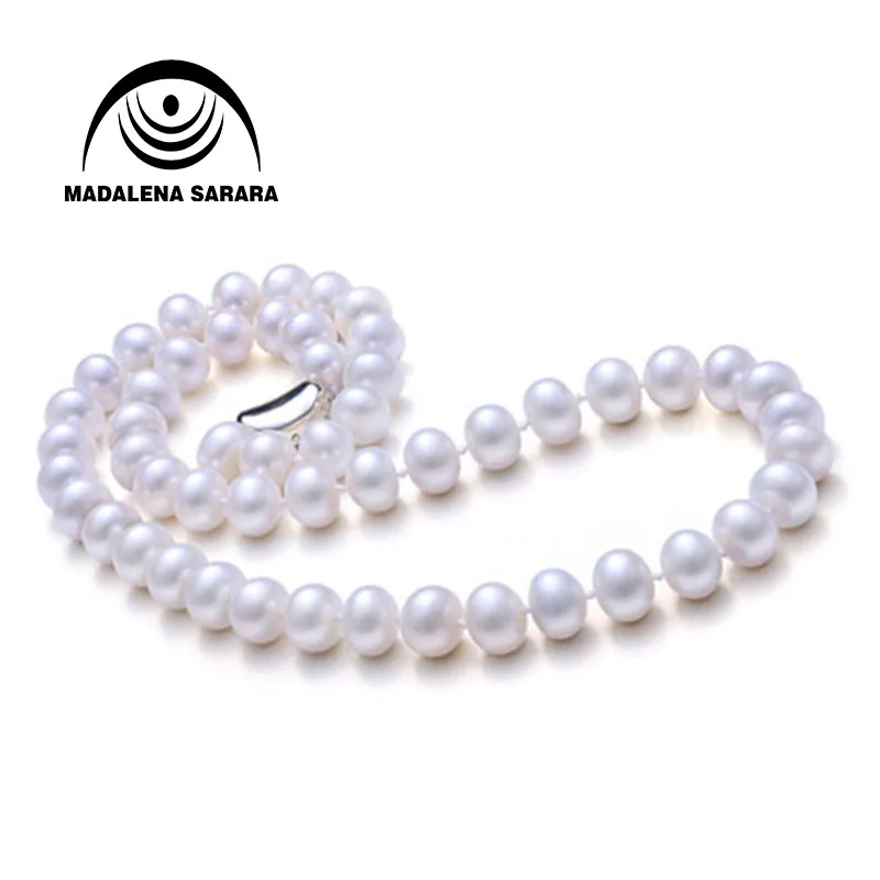 

MADALENA SARARA 8-9mm AAA Near round Freshwater Pearl Necklace Bracelet and Earring Set For Jewelry Gift
