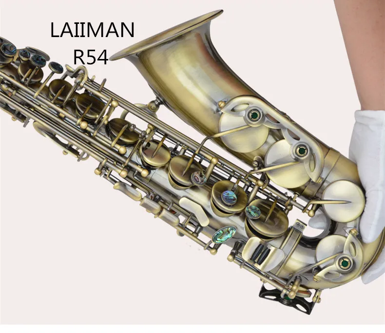 LAIIMAN Alto Saxophone Brass Body Antique Copper Surface E Flat Abalone sax With Mouthpiece Customizable Logo Musical Instrument