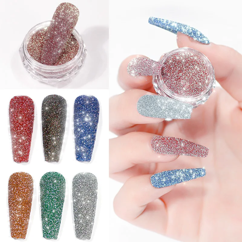 

6-color Holographics Nail Powder Glitter Sliver Series Nail Sequins diamond glitter Art Decoration