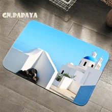 Ковры Эгейского моря, живописные коврики для ванной комнаты, синий пейзаж, коврики для туалета, ковры для кухни, впитывающие прокладки, коврик для передней двери, новинка