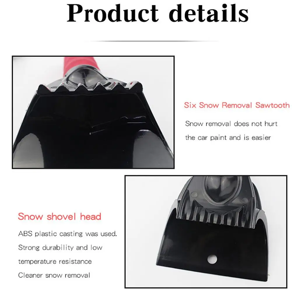 Portable Car Winter Windshield Snow Ice Scraper Plastic Snow Shovel Brush Snow Removal For Cars And Small Trucks