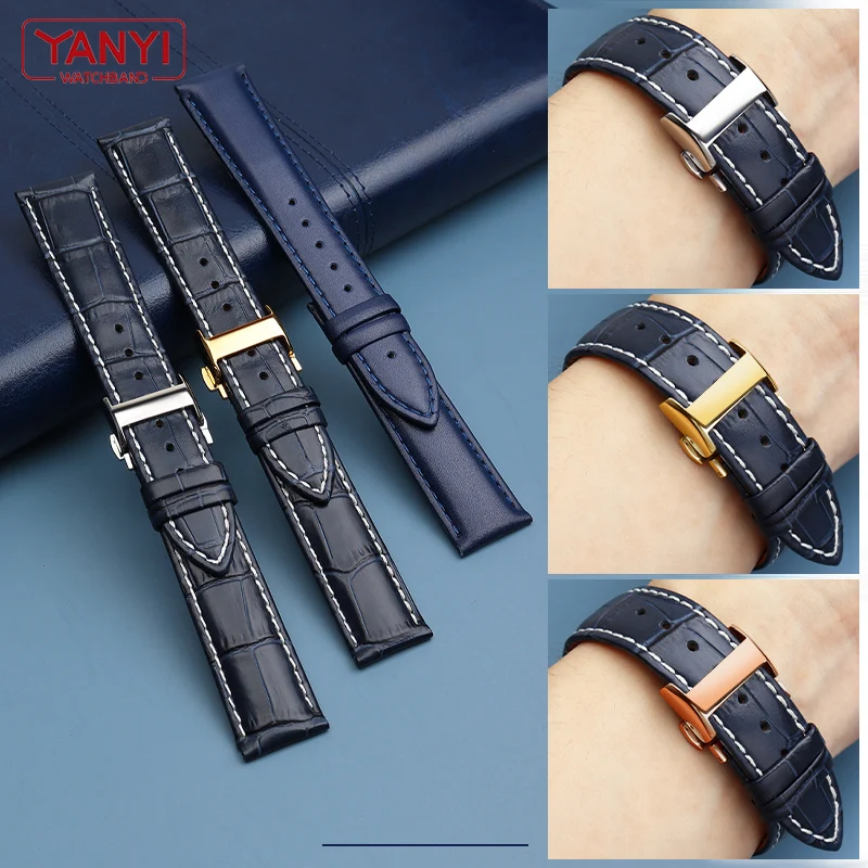 Genuine Leather bracelet 19mm 20mm 21mm 22mm watch strap for Longines L29094920 watchband Top layer Cowhide wristwatches band