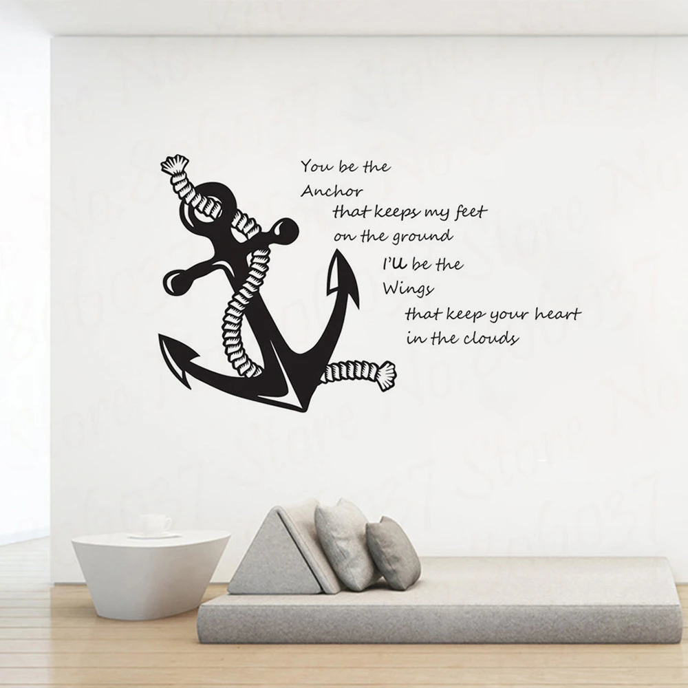 You Are My Anchor Quote Wall Decals Nautical Theme Home Decoration Sailing Anchor Wall Sticker Removable Vinyl Sea Poster Wl1423|Wall Stickers| - Aliexpress