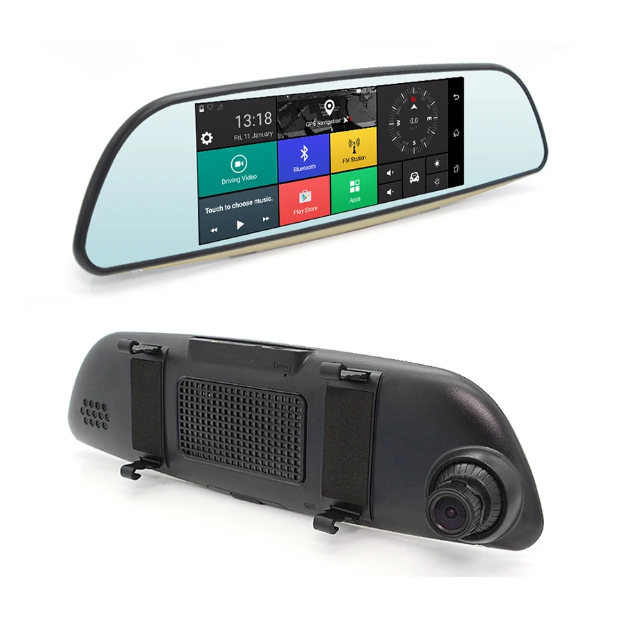 Gps навигация E515 6,5 дюймов 3g ips Автомобильная dvr камера FHD 1080P dash cam android wifi водительский рекордер - Название цвета: Черный