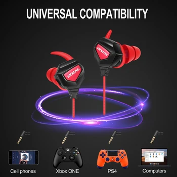 

ANVAVA Gaming Headsets 3.5mm HIFI Wired Earphone With Microphone Bass Stereo Sound Universal Running Computer Headphones