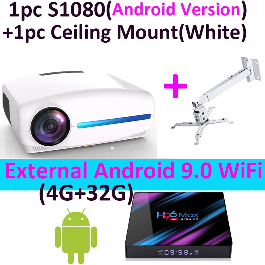 4k projector Smartldea S2 1920*1080P LED Projector, 4D Digital Keystone, Android 10 WiFi Optional, Full HD Smart Proyector,3D Home Beamer infocus projector Projectors