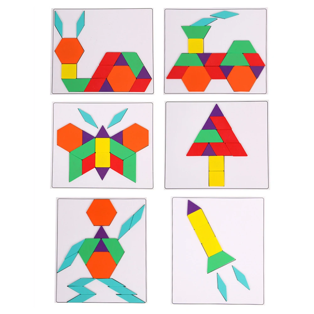 MrY деревянные головоломки Tangram головоломки доска набор Детские Красочные Развивающие игрушки