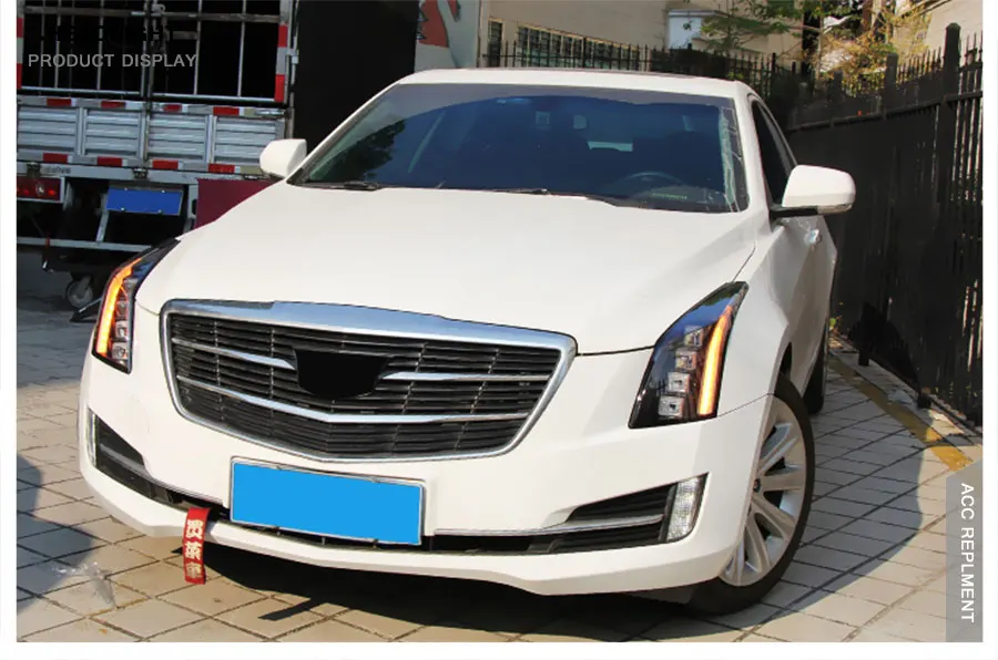 2 шт. светодиодный фары для Cadillac ATS- светодиодный автомобильный фонарь ангельские глазки ксенон все светодиодный Противотуманные фары светодиодный дневные ходовые огни