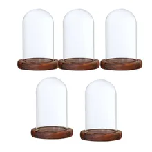 5 шт., 7x12 см, прозрачная стеклянная крышка, пейзаж, ваза, Террариум, контейнер, цветочный держатель, купол для Рождества, свадьбы, украшение дома, коричневый цвет