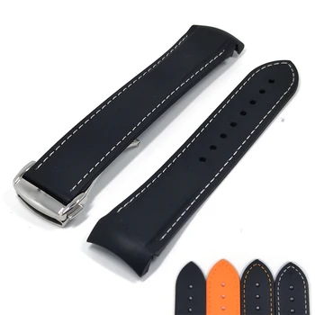 

Waterproof Watchband Rubber Silicone Strap for Omega AT150 20mm 22mm Sea Master 300 Black Blue Ocean Sports Man
