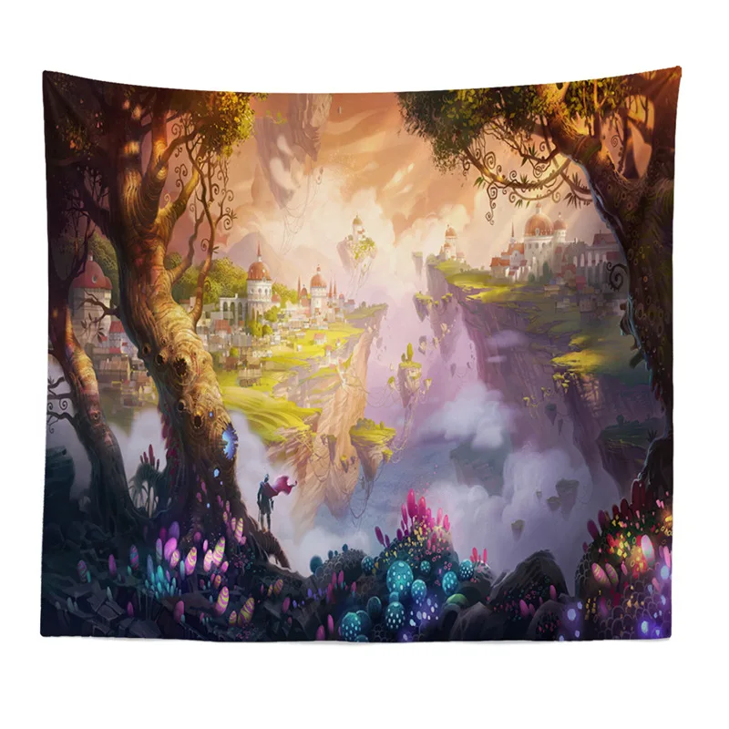 Горный гобелен, настенное одеяло, фитуделический Кастель, водопад, ковер, настенный, дерево, настенная ткань - Цвет: 5