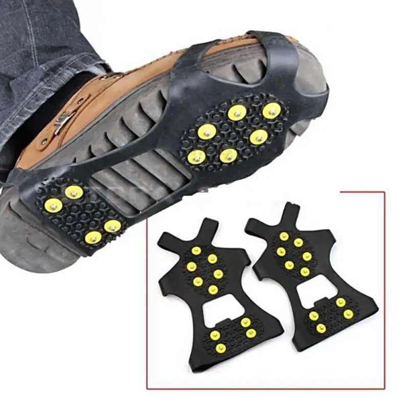 

Winter Sports Anti-slip Ice Grips 10 Steel Studs Useful For Hiking Rustproof Spikes Traction Climbing Anti Slip Shoes Cover