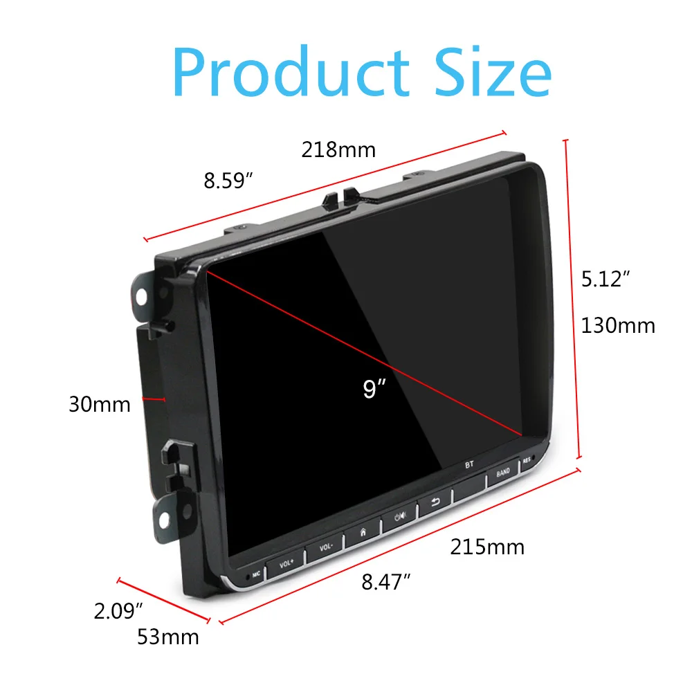 Wifi MirrorLink 2 Din " Автомобильная магнитола для Android 9 Iphone Мультимедиа gps навигация для Bora Golf VW Polo Passat B6 B7 Touran MP5