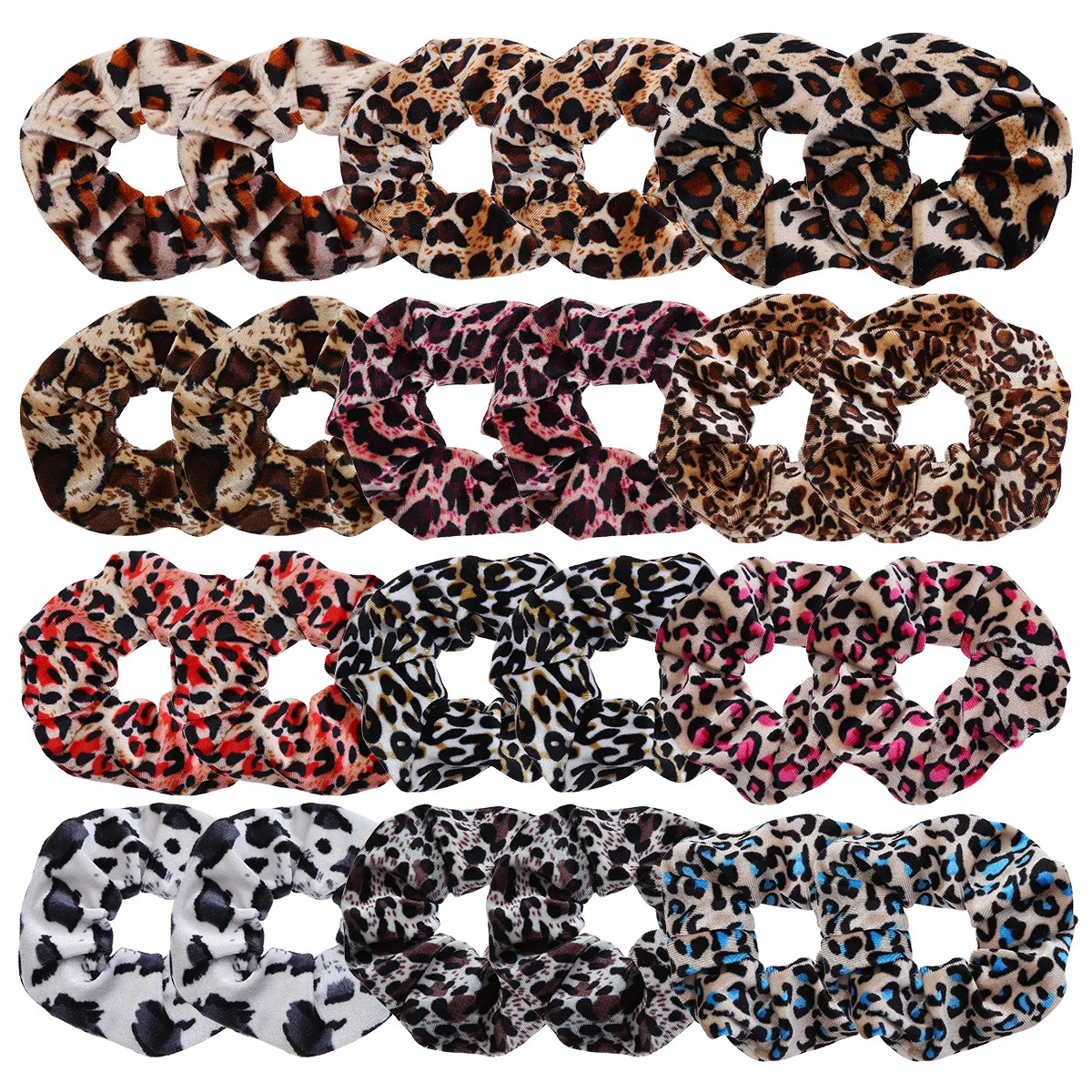 

Women Velvet leopard print Elastic Hair Rope Ring Tie Scrunchie Ponytail Holder Hair Band Headband Convenient hair band