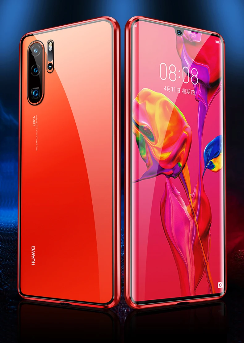 Металлический магнитный чехол для телефона huawei P30 P20 Pro mate 20 Lite двусторонний стеклянный Магнитный чехол для huawei Honor 10 Lite 8X чехол