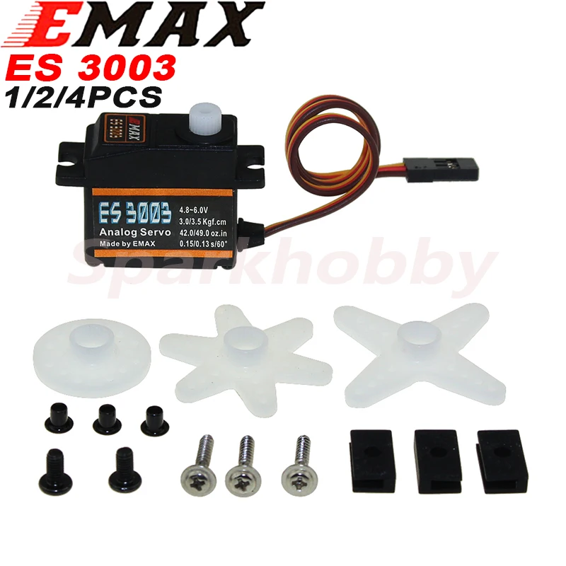 4 шт. оригинальный EMAX ES3003 пластиковый Аналоговый сервопривод 17 5g