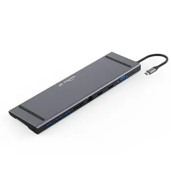 

USB C Docking Notebook 11 In 1 Multiport USB C Hub Adapter Charging Power For Chromebooks For MacBook Pro