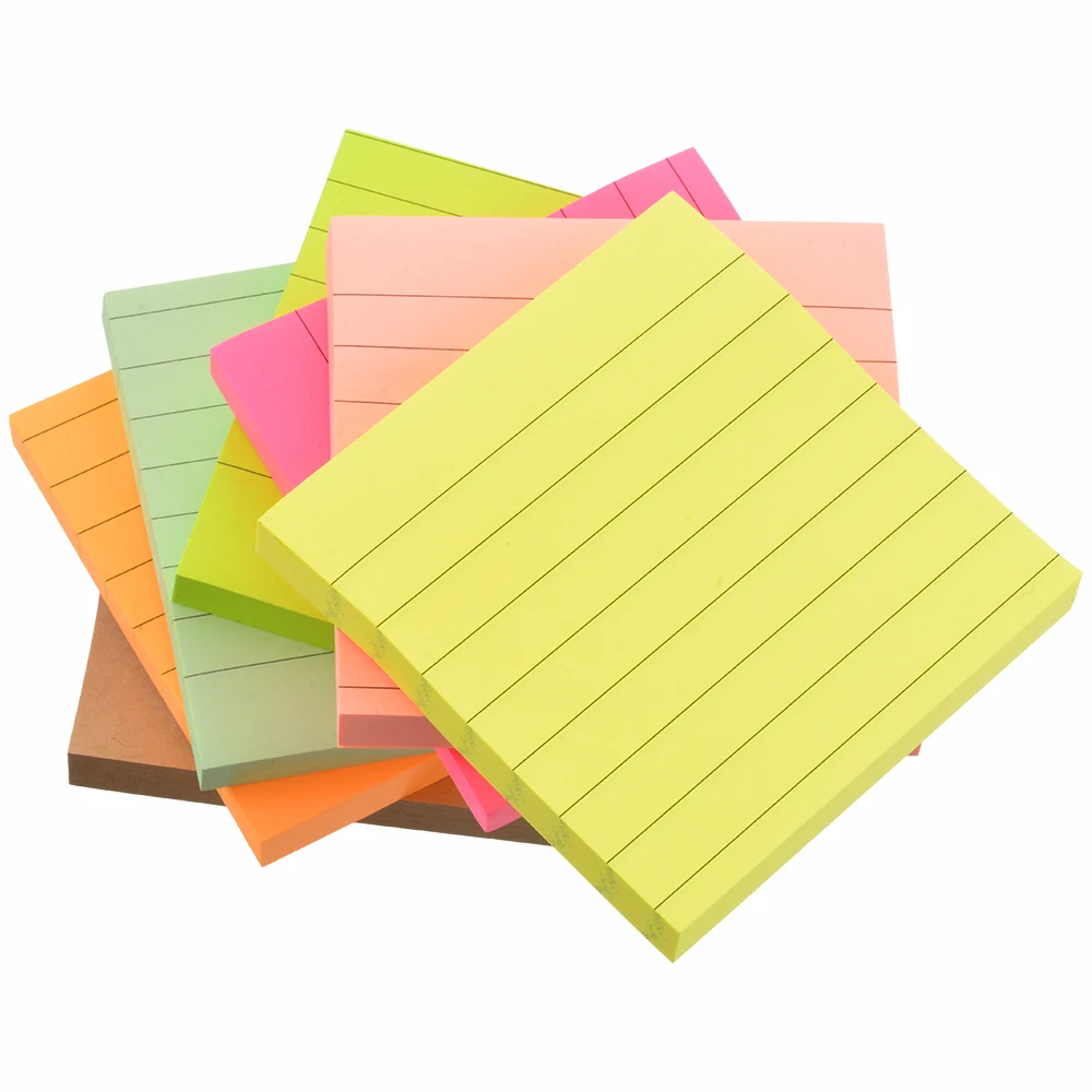 Крафт-бумага Флуоресцентный цвет квадратный индекс post-it конфеты цвет полоса горизонтальная линия Примечание post-it 7