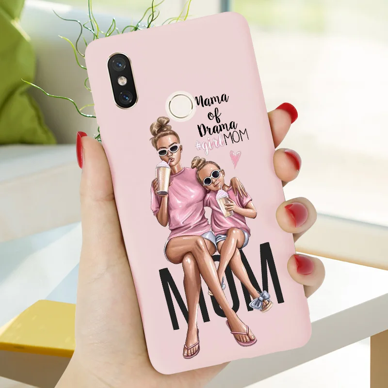 MOM01 Чехол для маленькой девочки Redmi 6A, чехол для Xiaomi Redmi 7A, 8A, 6A, 7 A, Redmi Note, 7, 6, 8 Pro, чехол, карамельный цвет, Силиконовый ТПУ бампер Super Mama - Цвет: MOM01