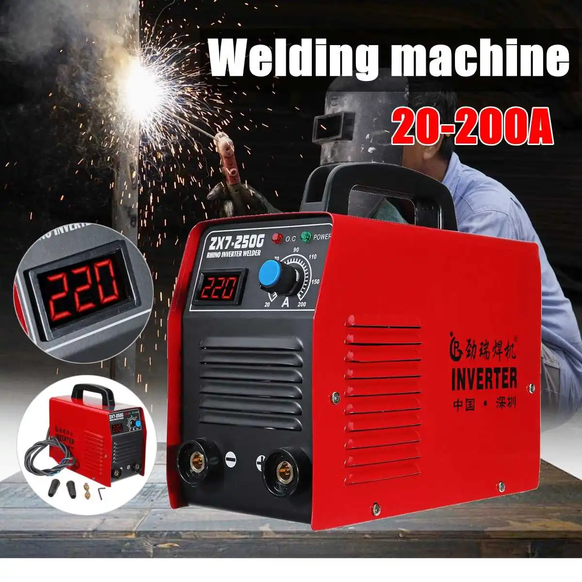 

DC Inverter ARC Welder 220V IGBT MMA Welding Machine 200Amp 60W Welding Inverter Machine for Home Beginner Lightweight Efficient