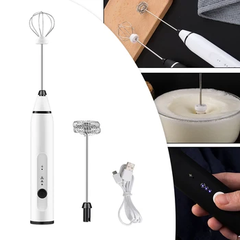 

Electric Eggs Beater Whisk Stirrer Coffee Milk Drink Frother Foamer Mixer USB Rechargeable Kitchen Handheld Food Blender Whisk