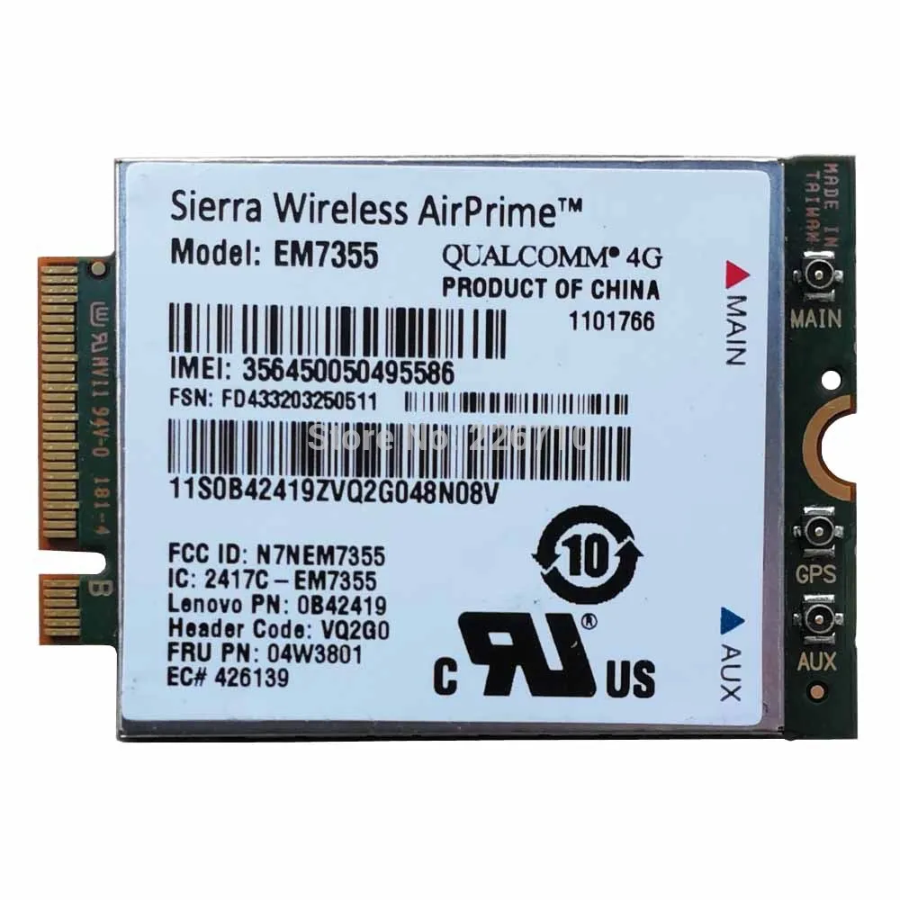 

SIERRA EM7355 04W3801 GOBI5000 4G LTE PCIe Module 100M WWAN WiFi Card for Lenovo THINKPAD X1 X240 W540 T440P T431S L440