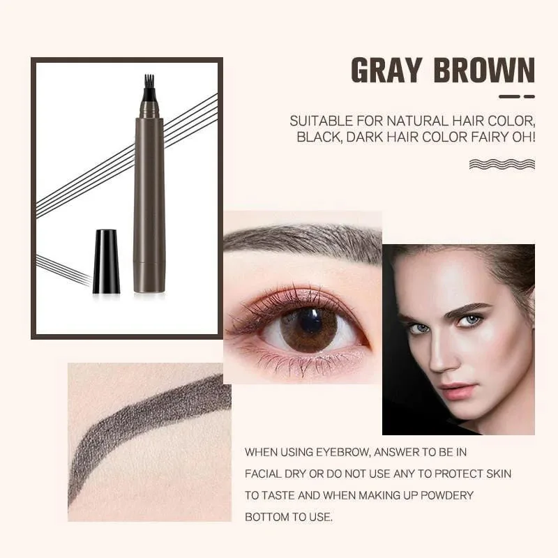 Hot 4 Points Eyebrown Pen Waterproof Fork Tip Long Last Sweat-proof Eyebrow Pencil Non-marking Anti-sweat Eye Brown Enhancer M3