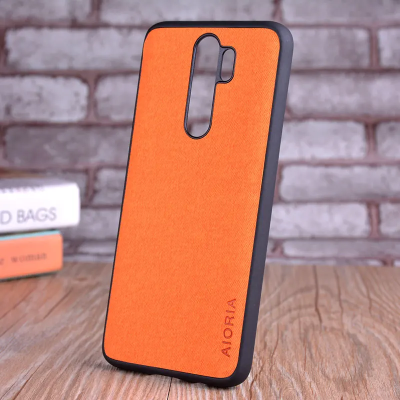 Orange Чехол для xiaomi redmi note 8 pro, роскошный текстильный кожаный чехол, мягкий тпу жесткий чехол для телефона redmi note 8, чехол funda capa - Цвет: Orange
