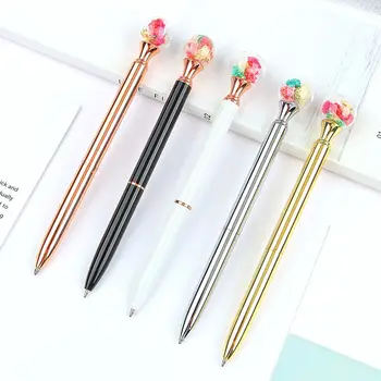 

1pc Cute Dry Flower Ballpoint Pen 1.0mm Roller Ball Pen for Kids Gifts Luxury Wedding Party Signature Pens Korean Stationery