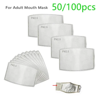 

50pcs100Pcs 5 Layers Carbon Filter Face PM2.5 Filter Anti Dust Mask Activated Insert Protective Filter Media Insert Mouth Mask
