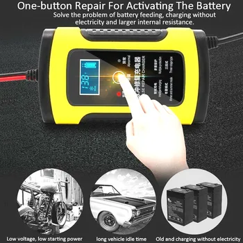 

Digital Car Battery Charger Power Pulse LCD Display 12V 6A Full Automatic Repair Wet Dry Lead Acid Motorcycle Battery-chargers