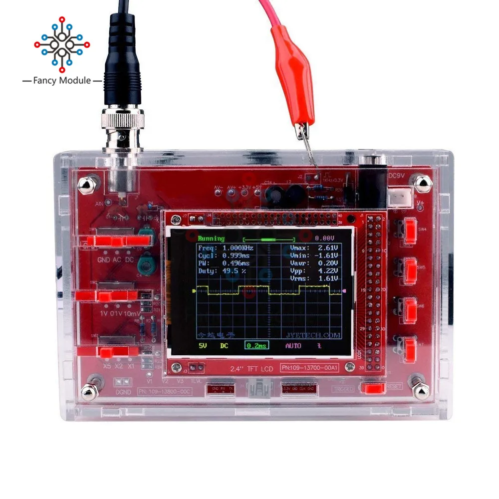 Diymore Полностью Собранный цифровой осциллограф 2," TFT lcd дисплей 12 бит с Зажим для щупа" крокодил "прозрачный акриловый чехол для DSO138