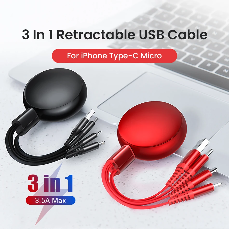 FIVI 3in1 USB Type C Micro Cable Type-c for iPhone Charger 130cm 3.5A Max Fast Charging | Мобильные телефоны и аксессуары