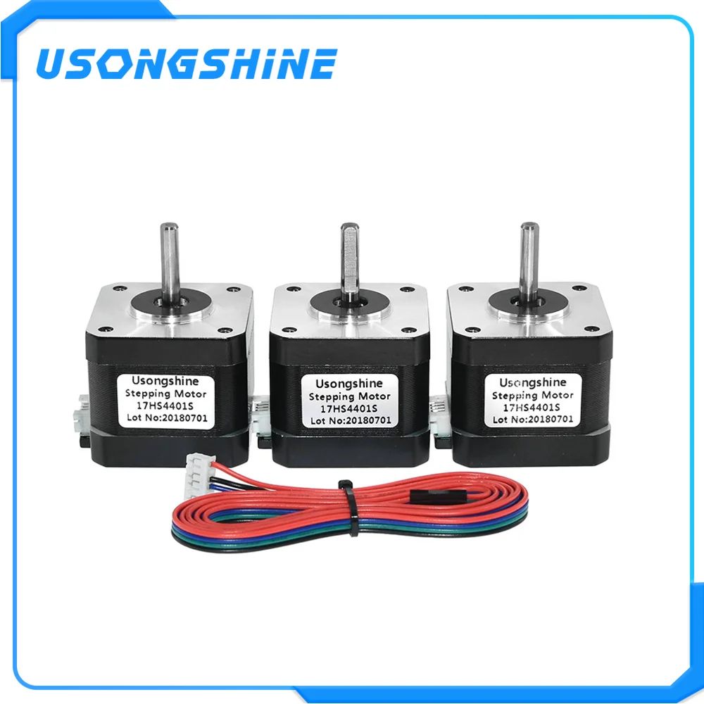 Usongshine 3D принтер 5 шт./лот 17HS4401S 4 свинцовый Nema17 шаговый двигатель 42 42BYGH 1.5A (17HS4401S) для