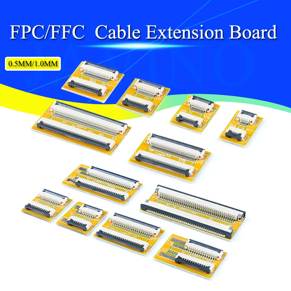 2PCS FPC FFC Flexible Flat Cable Extension Board 0.5MM/1.0MM Pitch 6 8 10 12 14 20 30 40 50 PIN Connector afbeelding