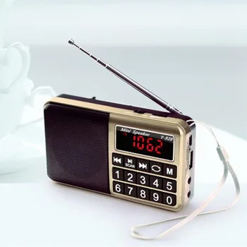 

Pocket Rechargeable Radio Music Button USB With Speaker Large Display Receiver AM FM Portable Stores Automatically Digital