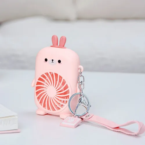 USB 미니 휴대용 팬, 여름, 학생용 소형 선풍기, 충전 로프, 열쇠 고리, 휴대용 귀여운 만화 선풍기 5