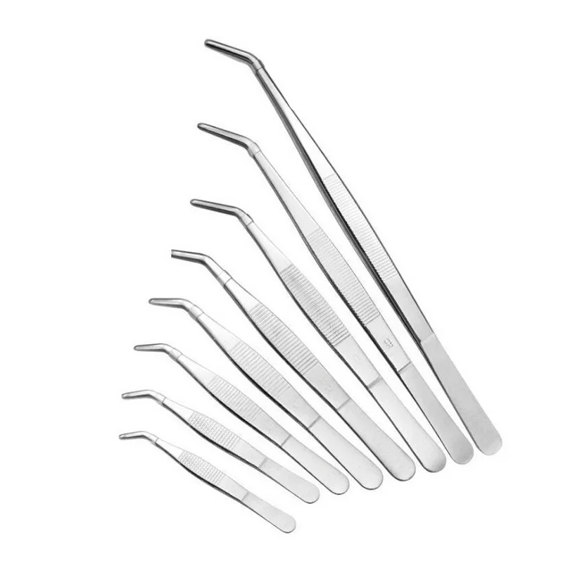 Stainless Steel Elbow Tweezers First Aid Kit Accessories Succulents Tweezers Weeding Tool Canvas Bag Tweezers Tool Set afbeelding