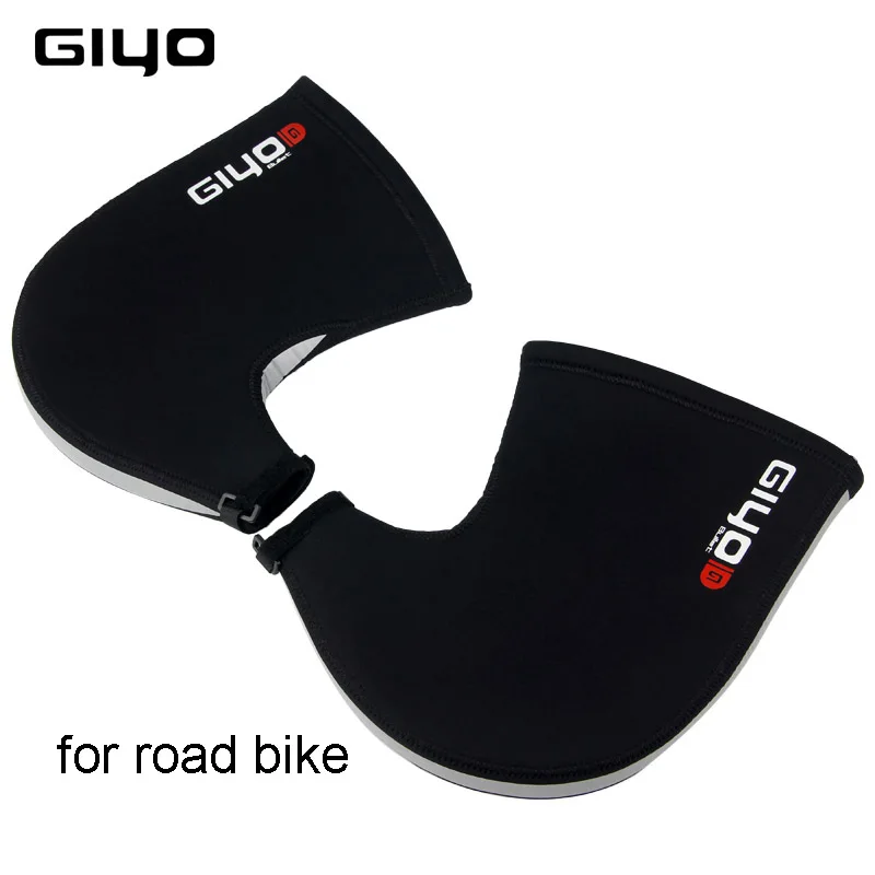 GIYO Winter Warm Cycling Glove Men Women Wind Rainproof Handlebar Mittens MTB Road Bike Bar Gloves Mitts For Bicycle Safety - Цвет: Road black