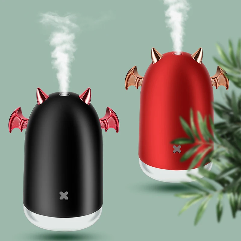 Увлажнитель воздуха с милым демоном, мини, для офиса, дома, USB, маленький светодиодный светильник, увлажнитель воздуха, очиститель воздуха, производитель тумана, автомобильный освежитель воздуха, диффузор