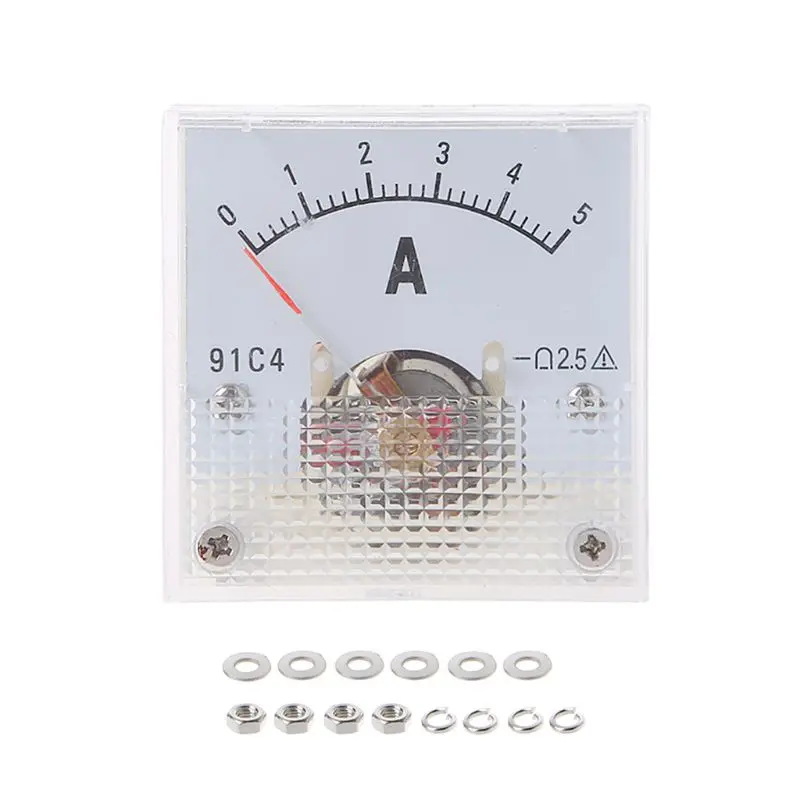 

91C4 Ammeter DC Analog Current Meter Panel Mechanical Pointer Type 1/2/3/5/10/20/30/50/100/200/300/500mA A