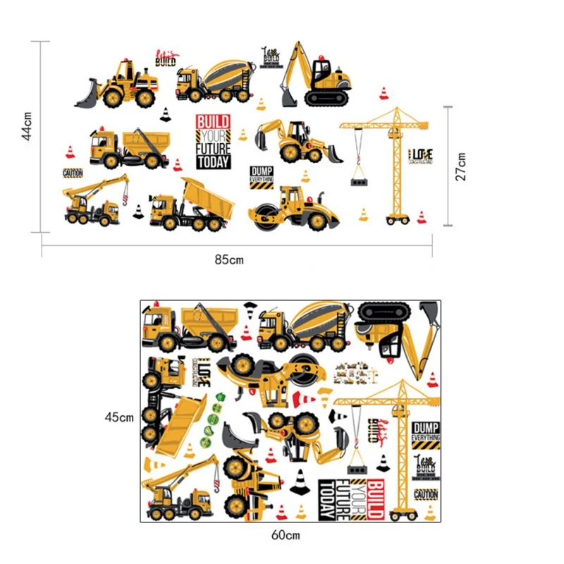 Мультфильм DIY наклейки на стену транспорт автомобили грузовик-экскаватор обои для детской комнаты домашний Декор украшение для комнаты мальчиков художественный настенный плакат