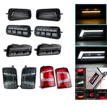 2 pçs 7 Polegada led farol turn signal lâmpada drl led luz de circulação diurna para lada niva 4x4 frente do carro nevoeiro lâmpada