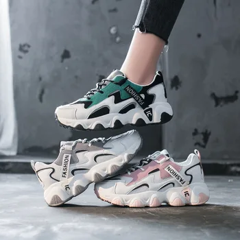 

New Designer Korean Platform Sneakers Casual Shoes Women 2020 Fashion SpringTenis Feminino Woman Footwear Basket Femme M1098