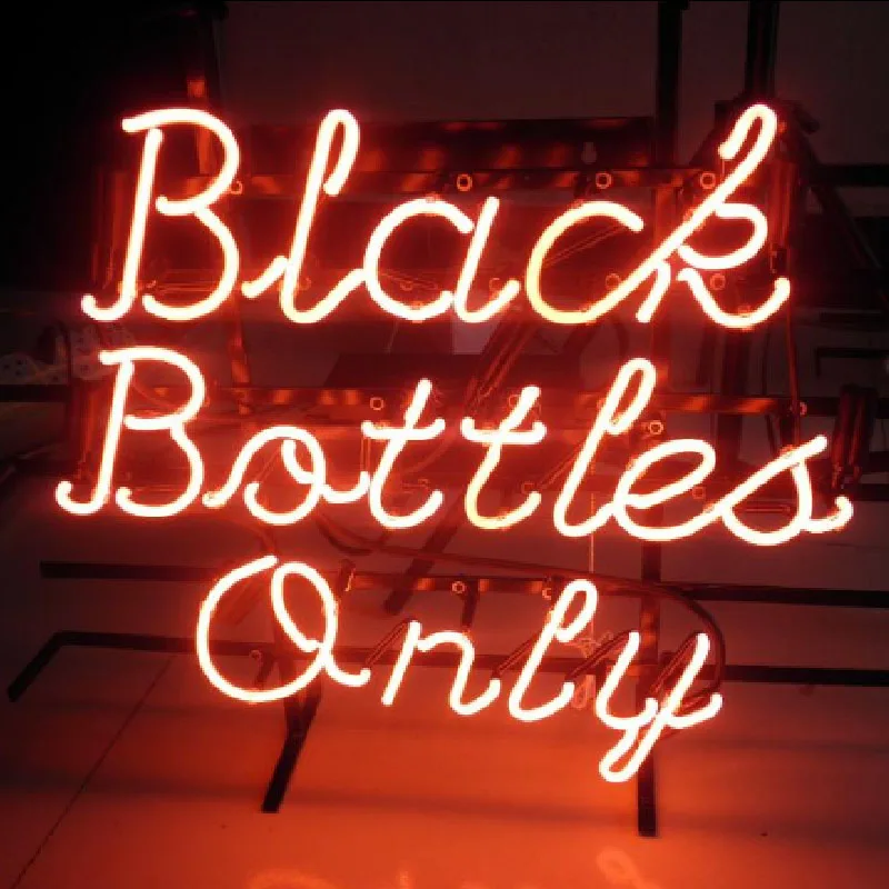 NEON SIGN For Black Bottles Only NEON Lamp Garage GLASS Tube Affiche Neon Decor Window Handcraft anuncio luminoso Dropshipping NEON SIGN For Black Bottles Only NEON Lamp Garage GLASS Tube Affiche Neon Decor Window Handcraft anuncio luminoso Dropshipping