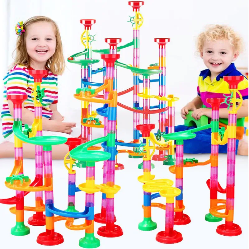 

Children's puzzle track ball building blocks enlightenment puzzle three-dimensional labyrinth 3D pipeline DIY building blocks