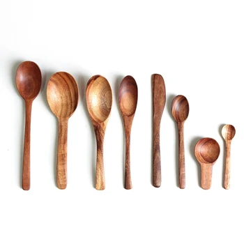 

Teak Wooden Spoon Soup Spoon Milk Powder Spoon Stirring Spoon Butter Knife Children's Cutlery