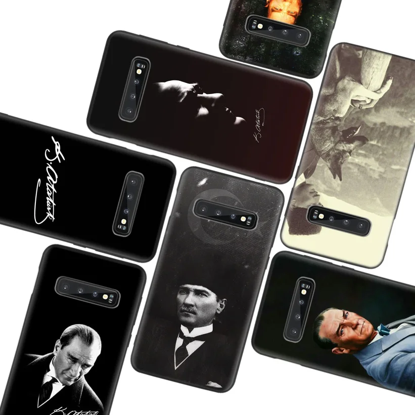 Турция Мустафа Кемаль Ататюрк черный чехол для samsung Galaxy S10 Note 10 9 8 S9 S8 J4 J6 J8+ плюс S7 S6 силиконовый чехол для телефона