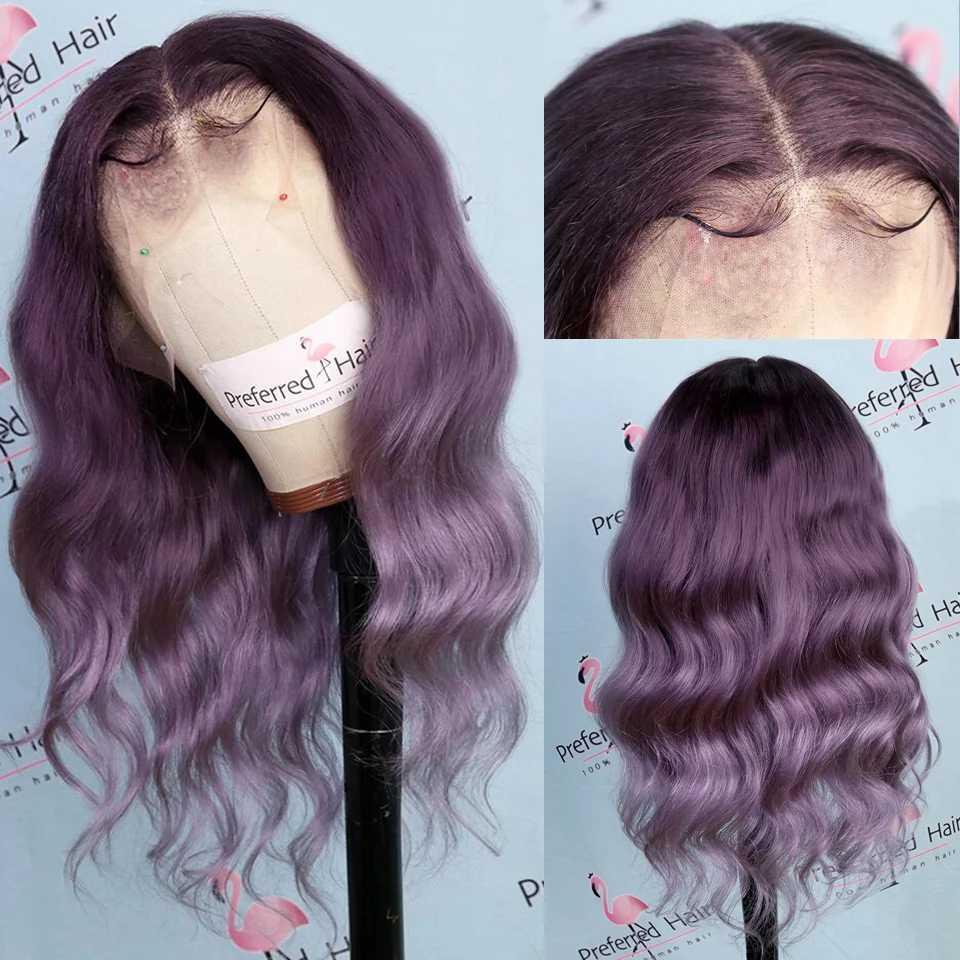 Предпочтительный бразильский Remy розовый кружевной передний парик